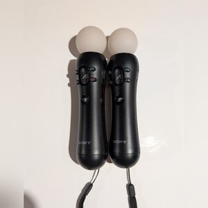 Sony PS3 Move Motion Controllers Lot Of 2 Black PlayStation 3 Untested